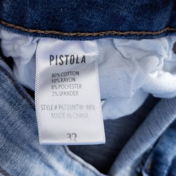 Pistola Raw Hem Ankle Jeans Light Wash Mid Rise Size 32 Clean Girl - Picture 9 of 10